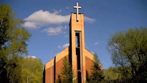 Church - sky - clouds - timelapse 스톡 동영상 75536899