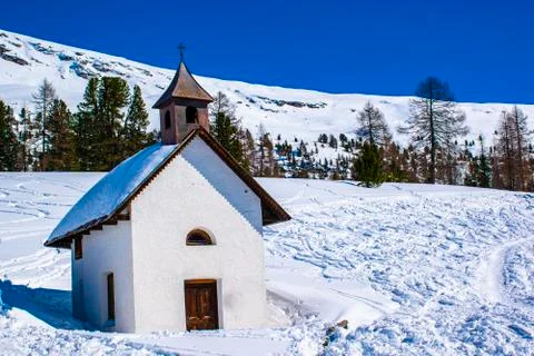 Church in the snow Stock Photos