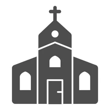 Church solid icon, Christmas concept, religious temple sign on white background イラスト素材