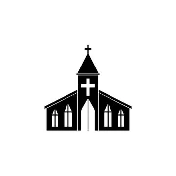 Church solid icon, religion building elements Stock Illustration