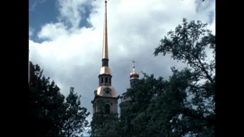 Church Spires Behind Trees Stock Footage 278360566