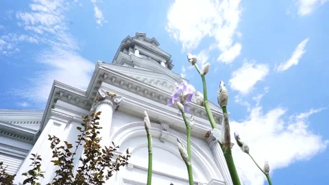 CHURCH IN SPRING Video stock 195954288
