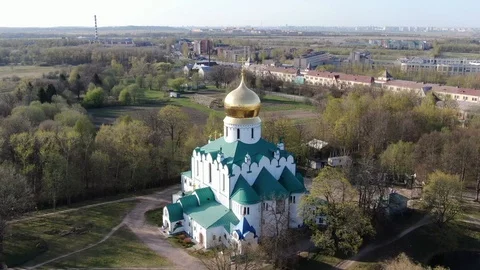 Church in a spring time. Stock Footage 112347923