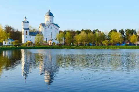 Church of St. Alexander Nevsky in recreation area Ponds, Gomel Stock Photos
