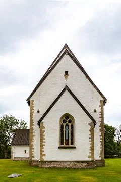 The church of St. Catherine in Karja, Saaremaa, Estonia. Stock Photos