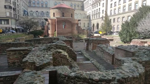 Church St. George Rotunda in in Sofia, Bulgaria Stock Footage 150128068