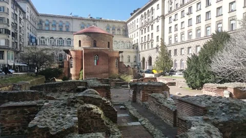 Church St. George Rotunda in in Sofia, Bulgaria Stock-Footage 150128101