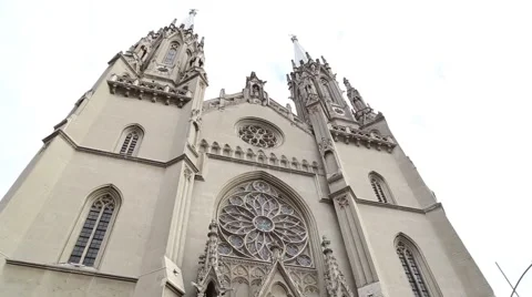 Church of St. Gerhard, Neogothic structure Stock Footage 49912283