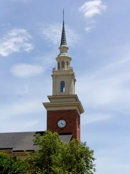 Church staple with clock Stock Photos