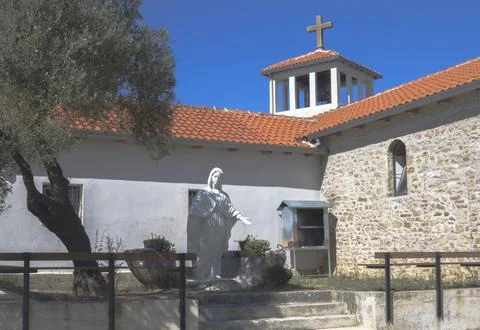 Church with statue Foto stock