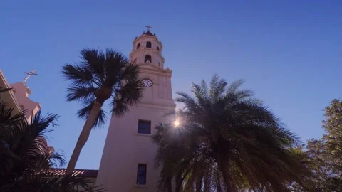 Church steeple with clock Video stock 230929062