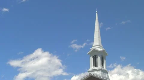 Church steeple with clouds Видео 11074714