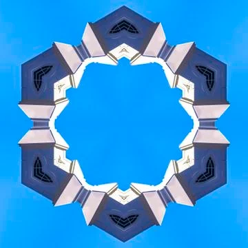 Church steeple formed into an angular ring Foto stock