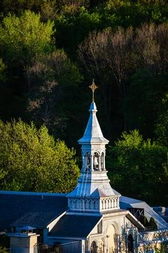 The church steeple in monastery Stock Photos