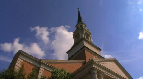 Church Steeple w Clouds timelapse Stock Footage 935885