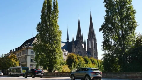 Church of Strasbourg. Stock Footage 96810073