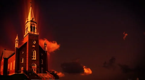 Church at sunset Stock Footage 1107000