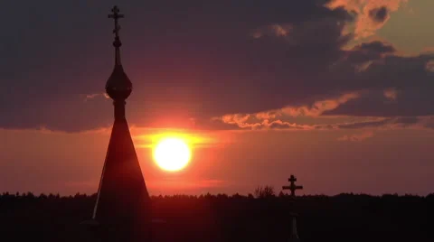 Church at sunset Vidéo 56828595