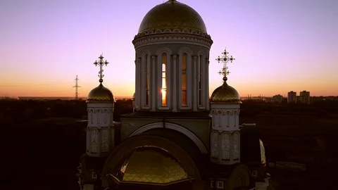 Church at sunset Stock Footage 96204478