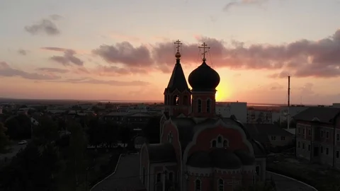 Church in the sunset 库存影片 112260743