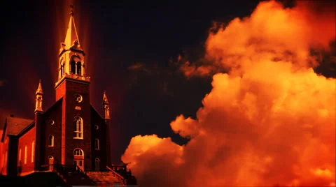 Church at sunset, time lapse Stock-Footage 1090371