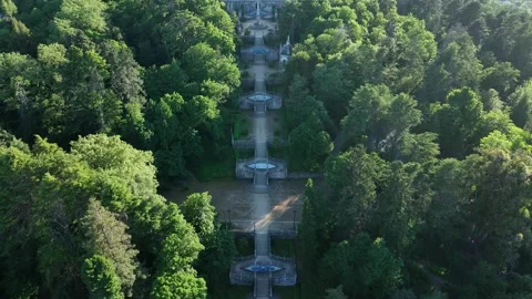 Church on top of a mountain, surrounded by trees Stock Footage 202002534