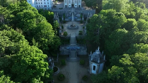 Church on top of a mountain, surrounded by trees Stock Footage 202004672