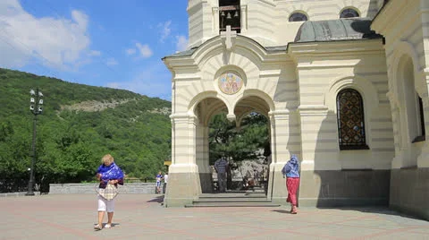 Church at the top mountains Stock Footage 26379874