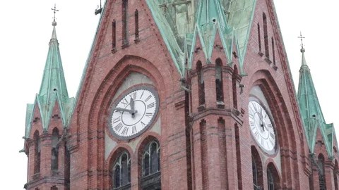 Church tower close up with clock Stock Footage 89502735