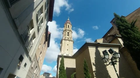 Church tower on clouds background 스톡 동영상 47404058