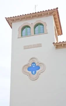 Church tower with cross Stock Photos