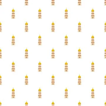 Church tower pattern seamless Stock Illustration