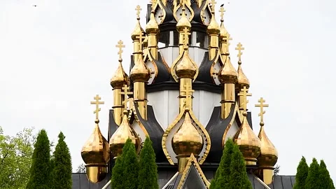 Church of the Transfiguration of the Savior on the territory of the Ust-Medve Stock Footage 220032006
