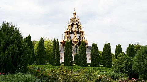 Church of the Transfiguration of the Savior on the territory of the Ust-Med.. Stock Footage 254339504