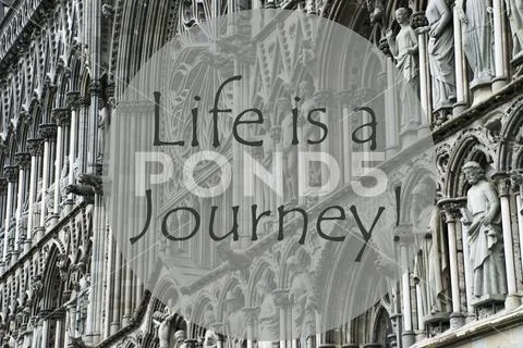 Church Of Trondheim, Quote Life Is A Journey Stock Photos