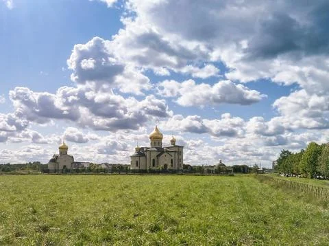 Church under the clouds. Stock Photos