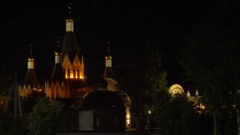 Church in Uray. Evening Stock Footage 282972404