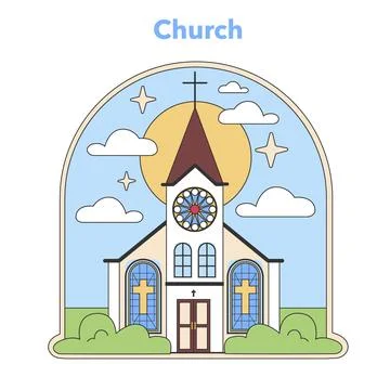 Church vector icon. Flat vector illustration Ilustración de archivo