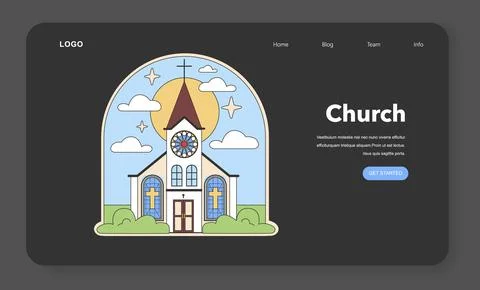 Church vector icon. Flat vector illustration Ilustración de archivo