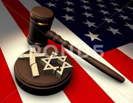 Church vs. state Stock Illustration