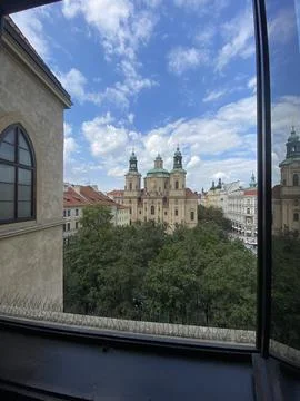 Church from the window Stock Photos