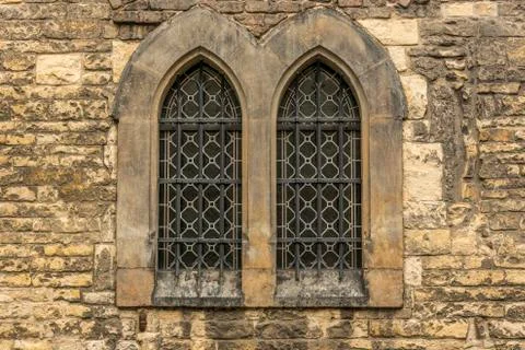 Church windows with bars Stock Photos