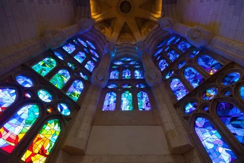 Church windows interior Foto stock