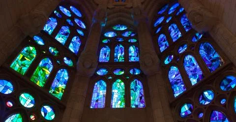 Church windows interior Foto stock