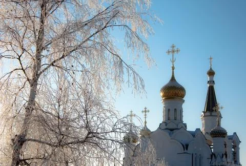 Church at winter Stock Photos