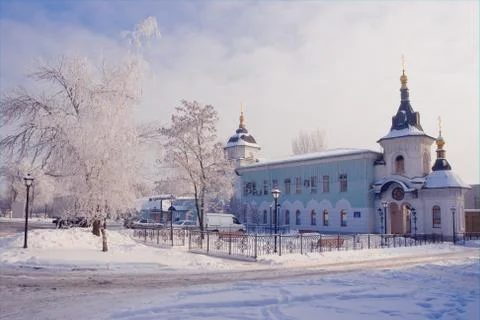 Church in winter Stock Photos