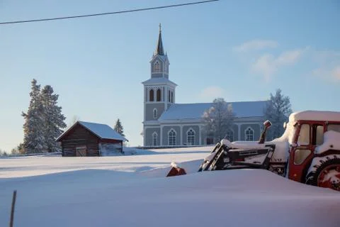 Church in winter Stock Photos