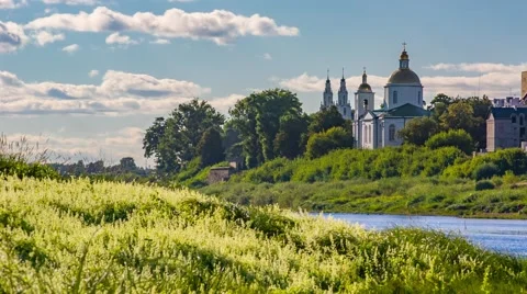 Churches of old Polatsk, Belarus Stock Footage 61336608