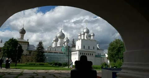 Churches. Rostov Kremlin. The Golden ring of Russia. Rostov Veliky Stock Footage 65415247