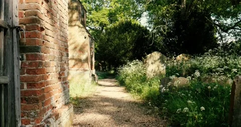 Churchyard in soft green light Video stock 153933181